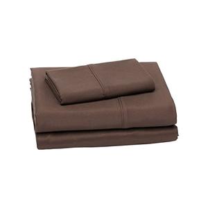 Amazon Basics Lightweight Super Soft Easy Care Microfiber 3-Piece Twin XL Sheet Set with 14-Inch Deep Pockets, Solid, Chocolate