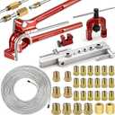 smseace 26Pack 3/16 Inch Brake line kit Include 25 FT ZincPlated Brake Lines with Fitting(16pcs Fittings,2pcs Union+4pcs Nut) Brake line Bender,Single Flare Tool,Cutter 3/16 Inch Brake line kit