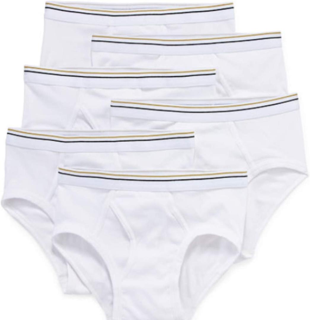 Stafford 6 Pack 100% Cotton Low-Rise Briefs White (X-Large)