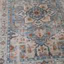 jinchan 5x7 Washable Living Room Area Rug, Vintage Oriental Medallion, Blue | Non-Slip, Soft, Low-Pile, Distressed, Indoor Carpet for Bedroom Dining Room Nursery, Floor Mat