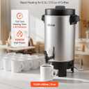 VEVOR Commercial Coffee Urn, 40 Cup 203oz Hot Beverage Dispenser with Dripless Faucet, 1090W Quick-Brewing Coffee Maker, Automatic Temperature Control, for Catering, Party, Church & Restaurant