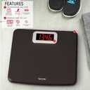 Taylor Digital Bathroom Scale, Body Weight Scale 400 LB Capacity, Carbon Fiber Anti-Slip Mat, 11.8 x 11.8 Inch Platform, Black