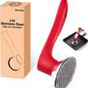 Cast Iron Cleaner Scrubber with Long Handle - Welded Fine Chain Mail Cast Iron Scrubber Brush-Chainmail Sponge Scrub Cleaning Tool to Clean Skillets, Pan,Griddle, Wok, Dutch Oven (Burgundy)