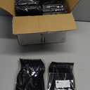 KIRE 400PCS Black Plastic Spoons and Forks Disposable - Black Plastic Silverware Set Disposable Cutlery - 200 Forks, 200 Spoons for New Year/Wedding