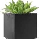 Large Metal Outdoor Planter Box 20Wx20Dx21.5H, Galvanized Steel Cube Planters for Outdoor Plants, Easy Assembly - 5mins Quick Install, Large Square Flower Pot for Patio, Deck, Garden, Yard, Black