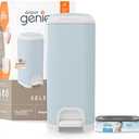 Diaper Genie Select Pail (Blue) is Made of Durable Stainless Steel and Includes 1 Starter Square Refill That can Hold up to 165 Newborn-Sized Diapers.
