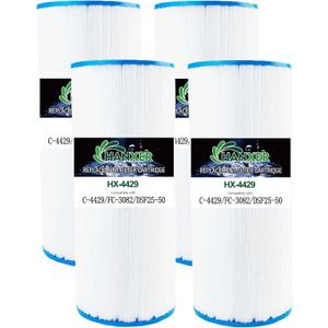 Spa Filter Cartridge Replaces for Unicel C-4429, DSF25-50, FC-3082, Nemco 30, 40302, 30 sq.ft Hot Tub Filter, 4 Pack