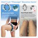 MZDXJ Cellulite Massage Tool, Anti-Cellulite Roller- Lymphatic Drainage Massager - Muscle Roller, Deep Fascia Massage, Dimpled Skin Removal, Legs/Thighs/Buttocks, Smooth Skin (14 Wheel - Green)