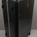 Hanke 24 Inch Checked Luggage Front Opening Rolling Suitcase Aluminum Frame PC hard sided luggage with spinner wheels for Travel Woman Men.(Dark Green)