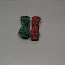 Malier Dog Collar with Bow tie Christmas Classic Plaid Dog Collar with Light Adjustable Buckle Suitable for Large Dogs Cats Pets (Large, 2 Pack)