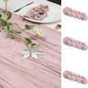 Le courant 3 Pieces 10Ft Cheesecloth for Straining, Table Runner Cloth Runner Boho Gauze Table Runner for Wedding Bridal Shower First Communion Centerpiece Engagement Spring Decor, Dusty Pink