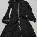 Ekouaer Women's Nightgown Long Sleeve Nightshirt Button Down Sleepshirt Boyfriend Sleepwear Pajama Dress ,Size L