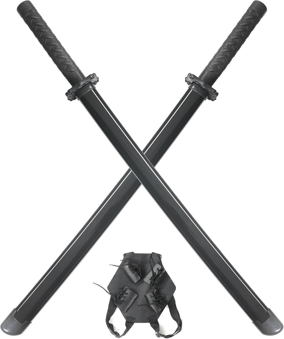 2 Pack 31.5 Inch Polypropylene Cosplay Training Katana Swords Set