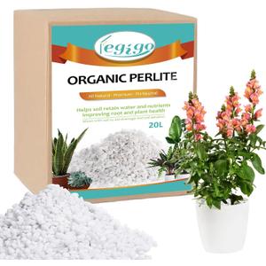 Legigo 20 Quarts Organic Horticultural Perlite for Plants Indoor- Natural Horticultural Soil Additive Conditioner Mix for Improves Drainage, Ventilation and Root Growth (EXP 12/31/36)
