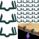Christmas Light Hangers Clips 7/8 inch Fascia Board Clips Hooks Holiday Deck Light Hooks for Christmas Decoration Roof Gutter Fence in Thickness from 3/4'' to 7/8", Green, 100 PCS (Medium)