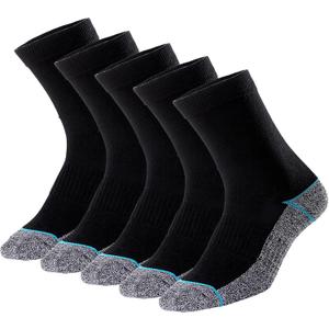 Kodal Copper Infused Crew Socks Business Athletic Moisture Wicking Odor Free Comfortable for All Day Wear (5 Pairs)
