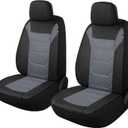Pariiaotin 3D Air Mesh Car Seat Covers Front Sets Washable and Breathable Premium Cloth Automotive Vehicle Seat Covers for Cars Interior, Universal Fit for Most Cars, Sedan, Truck, SUV(Black/Gray)