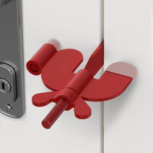 Hotel Door Lock for Travelers Security- 304 Stainless Steel Red Portable Door Lock for Enhanced Safety Door Safety Locks from Inside - Ideal for Home, Travel, Hotels, Apartments