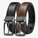 CHAOREN Boys Belt, Most Size Kids 1 1/4" Dress Reversible Belt for Youth - One Leather Belt Two Style, size Medium