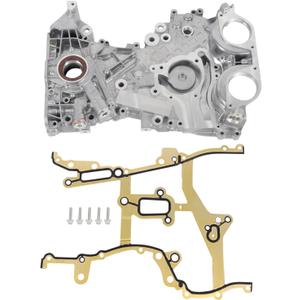 Engine Timing Cover w/Gasket Compatible with Chevy Cruze Sonic Trax Buick Encore 1.4L 2011-2021 Timing Chain Oil Pump Cover & Seal Replace 25199424 25194353 55562793 (Timing Cover w/Gasket)