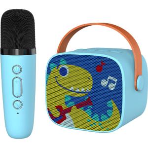Dinosaur Karaoke Machine for Kids,Portable Bluetooth Speaker with Wireless Microphone,Kids Music Player Toys for Boys,3,4, 5, 6, 7, 8+ Years Old, Teens Birthday (Yellow Dinosaur)