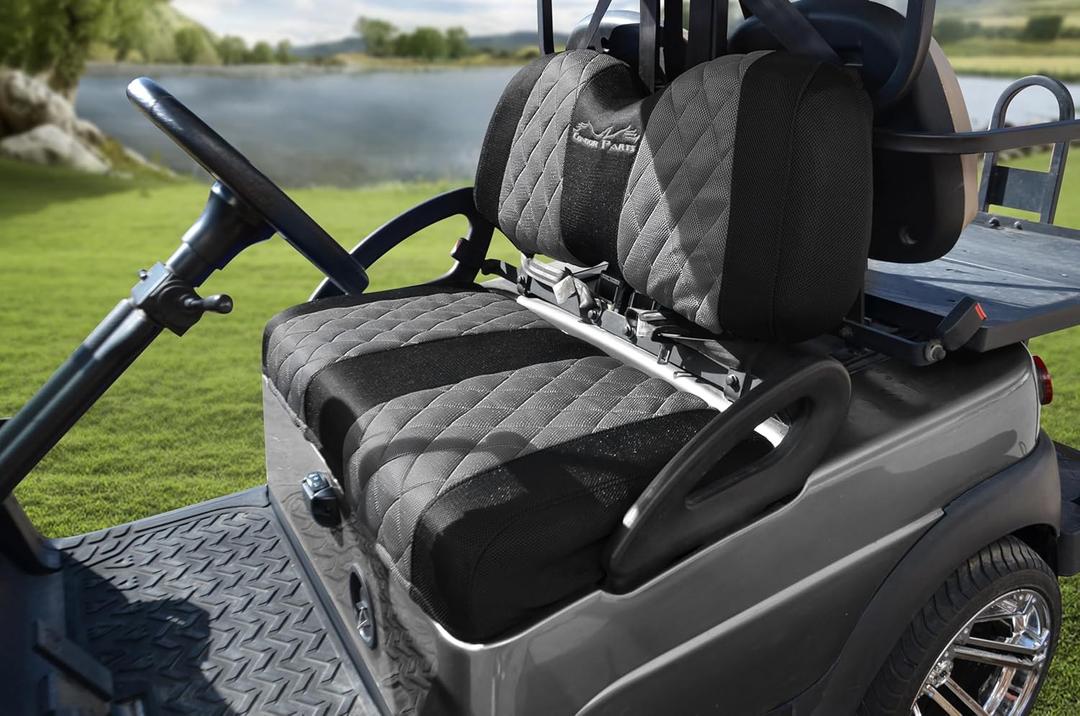 Golf Cart Seat Covers for Club Car Precedent,DS and Yama Golf Carts OEM Ordinary Front Seats,Breathable Washable Polyester Mesh Cloth. (Gray)