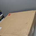 Farmhouse End Table, 24" Large End Tables with Storage, Rustic Square Sofa Beside Table with Glass Barn Door, Wood Side Table Square Nightstand for Living Room, Bedroom, Office (White)