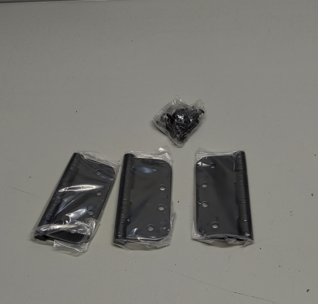 Haidms 304 Stainless Steel Black Ball Bearing Door Hinges for Exterior & Interior Doors 4in Stainless Steel Heavy-Duty Door Hinges Black 4inch, 5/8'' Radius Corners 3PACK