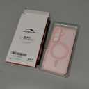 for Samsung Galaxy S26 Case Magnetic Shockproof, [Fit for MagSafe] [Glass Screen Protector] Soft-Touch Skin para Frosted Translucent Anti-Fingerprint Cover (Pink)