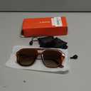livho Trendy Polarized Square Aviator Sunglasses Women Men Square Eyewear Frame, Retro Sun Glasses for Women Men 2025 Shades (Dark Brown/ Brown)