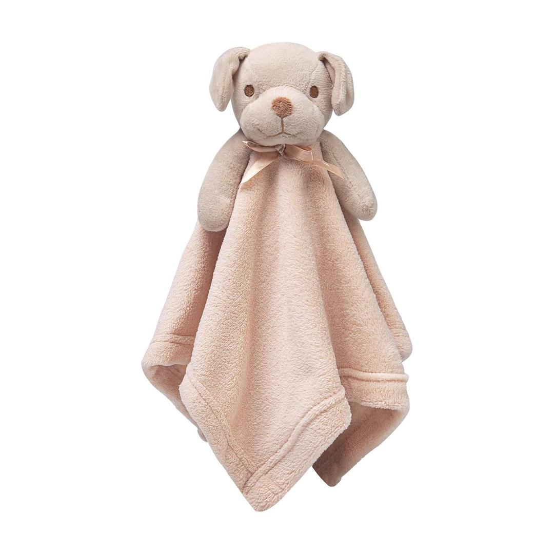 Pro Goleem Dog Security Blanket Brown Soft Puppy Lovey for Boys and Girls Unisex Lovie Baby Gifts for Toddler and Infant Snuggle Toy Stuffed Animal 16 Inch (Light Brown Dog)