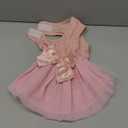 ASENKU Dog Dress Pet Wedding Dress Princess Lace Puppy Birthday Party Outfit Formal Apparel Girl for Medium Dogs Cats (Medium, Pink)