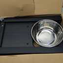 HTB Elevated Dog Bowls,Raised Dog Bowl Stand with 2 Stainless Steel Bowls,Elevated Raised Dog Bowls for Large Medium Small Sized Dogs (large-10"tall,48 Oz bowl, Black)