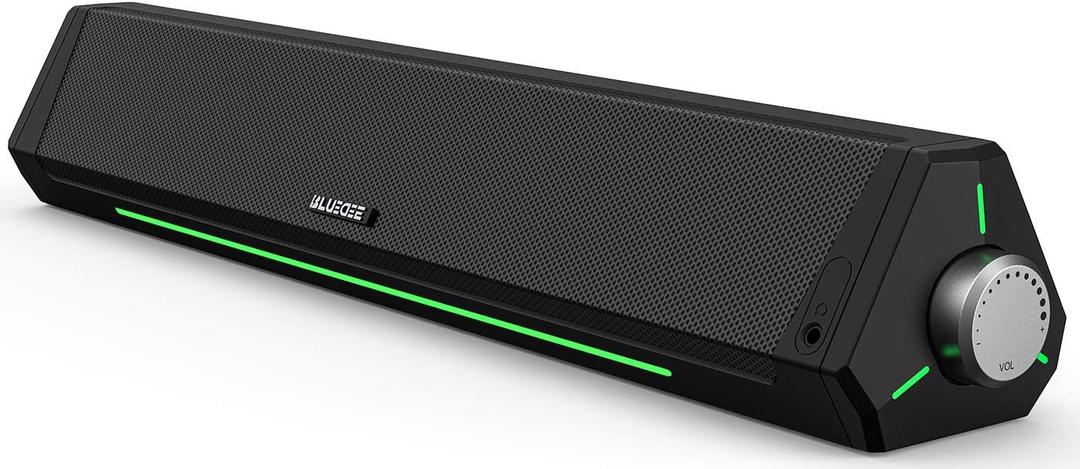 BLUEDEE Computer Speakers, Bluetooth Soundbar, HiFi Stereo, 3.5mm Aux-in Connection, USB Powered Speakers for Desktop Monitor, PC, Laptop, Tablets (Black)