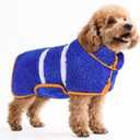 Bienbee Dog Bathrobe, Quick Drying Super Absorbent Pet Robes for Small Medium Large Dogs, Drying Coat for After Bath & Swim, Warm & Cozy Dogs Towels, Dog Puppy Bath Supplies, Dark Blue Small