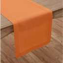 Solino Home Linen Pumpkin Hemstitch Table Runner 60 Inches - 100% Pure Linen Small Table Runner 14 x 60 Inch Ideal for Dresser and Coffee Tables - Classic Hemstitch