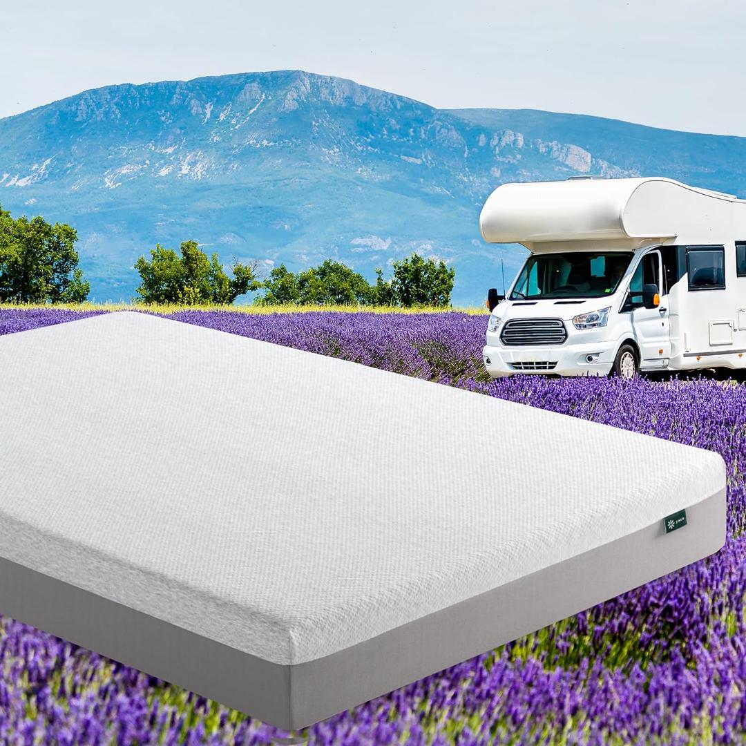 ZINUS 8 Inch Ultima RV Memory Foam Mattress [New Version], Short Queen, Fiberglass Free, Medium Firm Feel, Breathable Memory Foam, Certified Safe Foams & Fabric, Mattress in A Box (White)