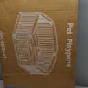 NEWBULIG Dog Playpen 6-Panel, 24IN Puppy Playpen, Stable Dog Play Pen Indoors/Outdoor with Secure Locking Door, Plastic Pet Fence for Small & Medium Dogs (White)