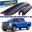 Goodyear Shatterproof Window Deflectors for Ford F250 to F550 Super Duty 2017-2026 Crew Cab, Tape-on Rain Guards, Window Visors, Vent Deflector Visor, Car Accessories, 4 pcs. - GY008899