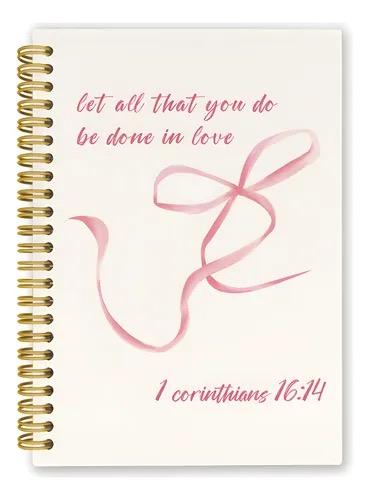 UYIKG Pink Bible Scripture Spiral Notebook Journal, 2 Pack