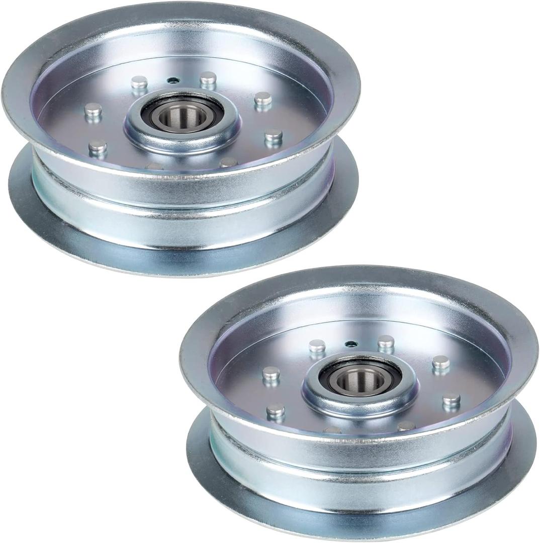 Flat Idler Pulley for MTD 756-05034A John Deere GY20629 GY22082 XT1-LT42, XT1-LT42C, XT1-LT46, XT1-LT50, XT1-ST54, XT2-LX46 RZT-L46, RZT-L50, D100, D110, D120, D125, D130, D150 L110, L111 (1 Pack)