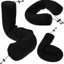 Dot&Dot Twist Memory Foam Travel Pillow for Airplanes - Travel Neck Pillow for Sleeping - Airplane Pillow for Neck Support - Adjustable, Bendable Neck Roll Pillow (Onyx)