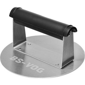 Burger Press, 6.3 Inch Stainless Steel Burger Smasher with Anti-Scald Handle, Non-Stick Round Hamburger Press for Griddle, BBQ Accessories Kit for Patty, Steak, Meat, Gift Package