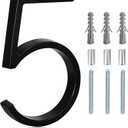 5" Floating Stainless Steel Address House Number, Modern Metal Anti-Rust House Numbers with Nail Kits for Door Garden Mailbox Decor Visibility Signage (5)