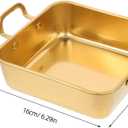 PRETYZOOM Square Baking Pan with Handle, 6 Inch Deep Stainless Steel Roasting Pan for Cake Brownie Lasagna, Square Bakeware for Oven Cooking, Non-Toxic & Heavy Duty, Dishwasher Safe