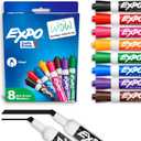 EXPO Low Odor Dry Erase Markers Chisel Tip Assorted Colors 8 Count