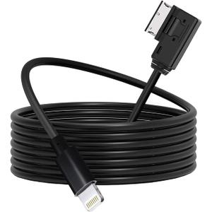 AMI MMI Aux Cable for Apple iPhone 14 13 12 11 XS XR X 8 7 6 Compatible with Audi A3/A4/A5/A6/A7/A8/S4/S6/S8/Q5/Q7/R8/TT, Car Aux Interface Dongle Compatible for VW CC Magotan (Black)