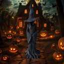 2 x Witch Statue-Halloween Resin Witch Statue-Collectible for Halloween Holiday Party Supplies & Spooky Seasonal Display