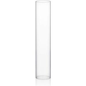 WGVI Hurricane Candle Holder Sleeve, Wide 3", Height 16", Clear Glass Cylinder Candleholder, Chimney Tube, Open Ended Candle Shade, 1 Piece