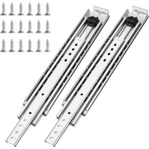 1 Pair 40 Inch 500 Lb Capacity Heavy Duty Drawer Slides with Screws,Side Mount Full Extension 3 Fold Ball Bearing Stainless Steel Hardware Drawer Rails,Industrial DIY